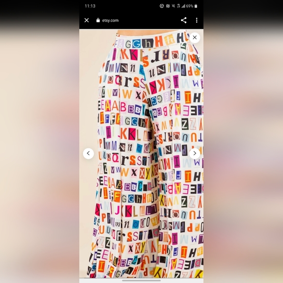 Alphabet Print Palazzo Pant's - Picture 8 of 8